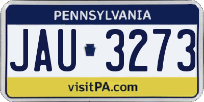 PA license plate JAU3273