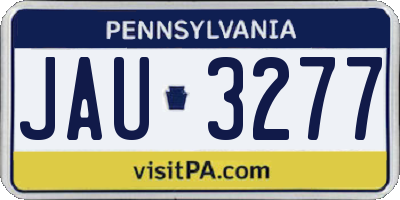 PA license plate JAU3277