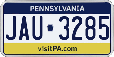 PA license plate JAU3285