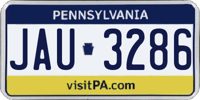 PA license plate JAU3286