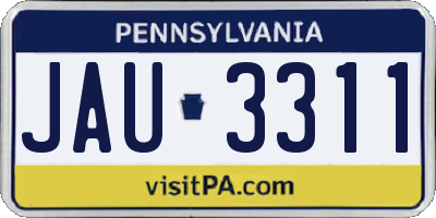 PA license plate JAU3311