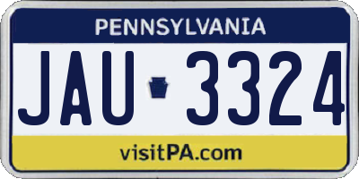 PA license plate JAU3324
