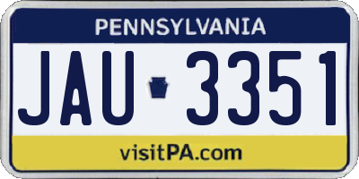 PA license plate JAU3351