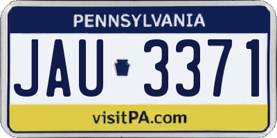 PA license plate JAU3371