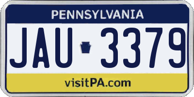 PA license plate JAU3379