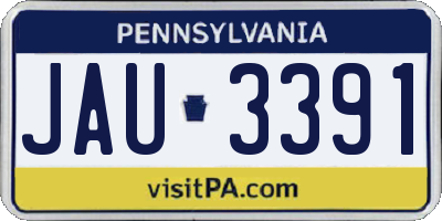 PA license plate JAU3391