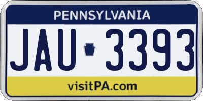 PA license plate JAU3393