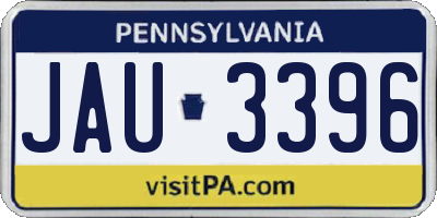 PA license plate JAU3396