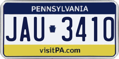 PA license plate JAU3410