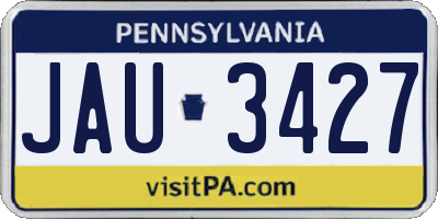 PA license plate JAU3427