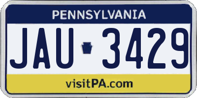 PA license plate JAU3429
