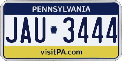 PA license plate JAU3444