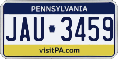 PA license plate JAU3459