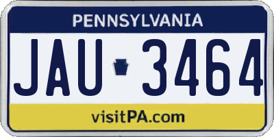 PA license plate JAU3464