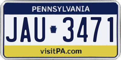PA license plate JAU3471