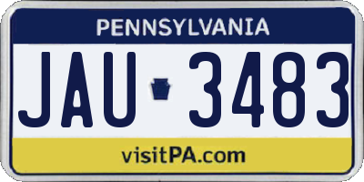 PA license plate JAU3483