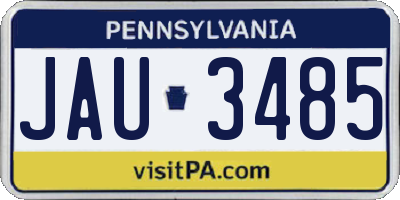 PA license plate JAU3485