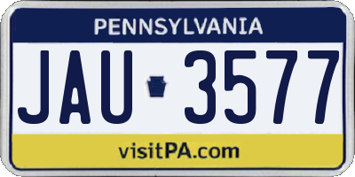 PA license plate JAU3577