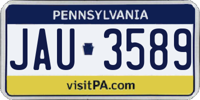 PA license plate JAU3589