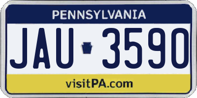 PA license plate JAU3590
