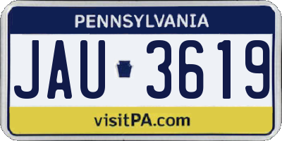 PA license plate JAU3619