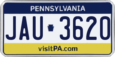 PA license plate JAU3620