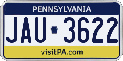 PA license plate JAU3622