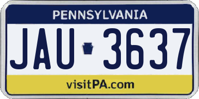 PA license plate JAU3637