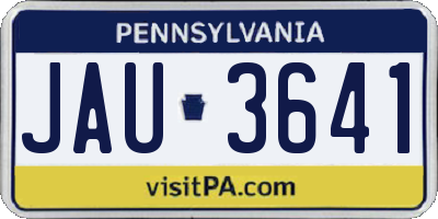 PA license plate JAU3641
