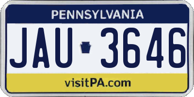 PA license plate JAU3646