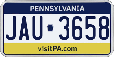 PA license plate JAU3658