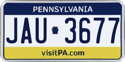 PA license plate JAU3677