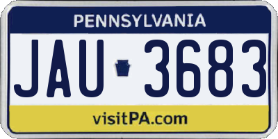 PA license plate JAU3683