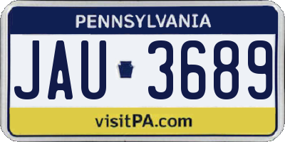 PA license plate JAU3689