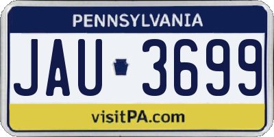 PA license plate JAU3699