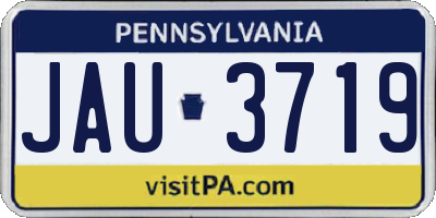 PA license plate JAU3719