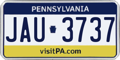PA license plate JAU3737