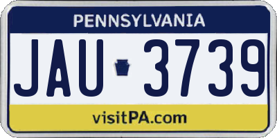 PA license plate JAU3739