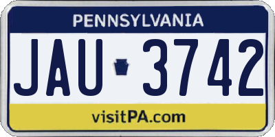PA license plate JAU3742