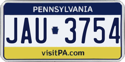 PA license plate JAU3754