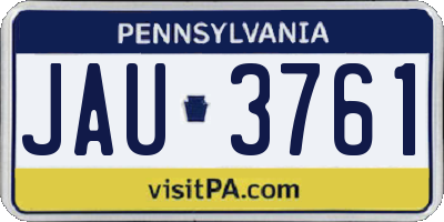 PA license plate JAU3761