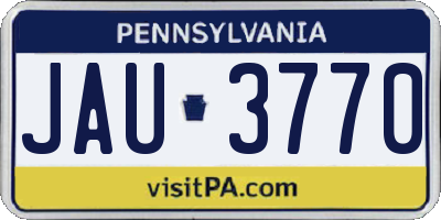 PA license plate JAU3770