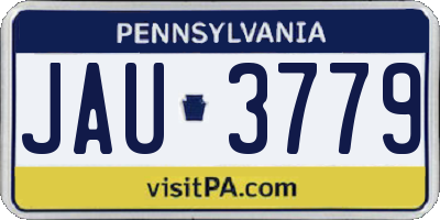 PA license plate JAU3779