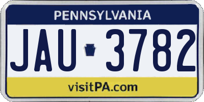 PA license plate JAU3782