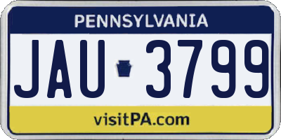 PA license plate JAU3799