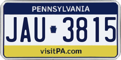 PA license plate JAU3815