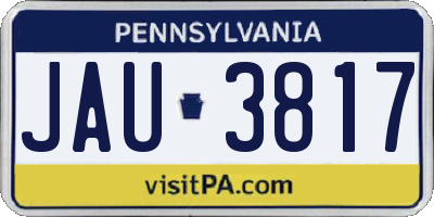 PA license plate JAU3817
