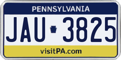PA license plate JAU3825