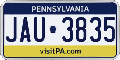 PA license plate JAU3835