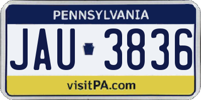 PA license plate JAU3836
